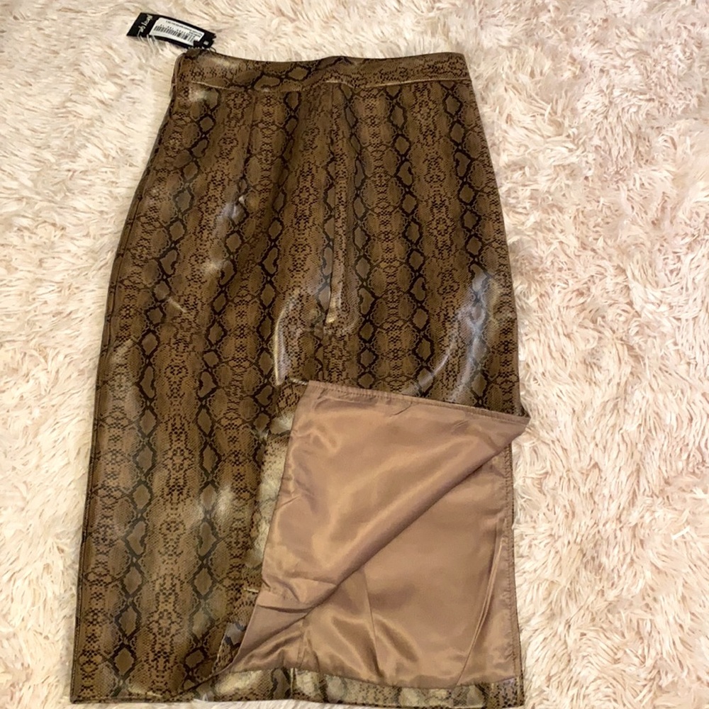 Faux Leather Snakeskin Pencil Skirt